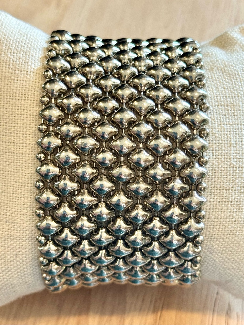 EUC Authentic Sergio Gutierrez SG Liquid Metal Mesh Cuff Bracelet